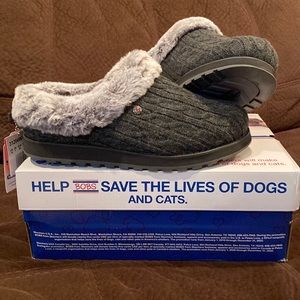 I am selling a pair of size 10, charcoal BOBS by sketchers slippers.